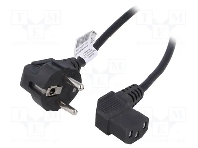 Image de 1 câble PVC, 250V, noir, 3 mètres, 10A, 3G0,5mm², pour alimentation d'ordinateurs (AK-PC-12A)
