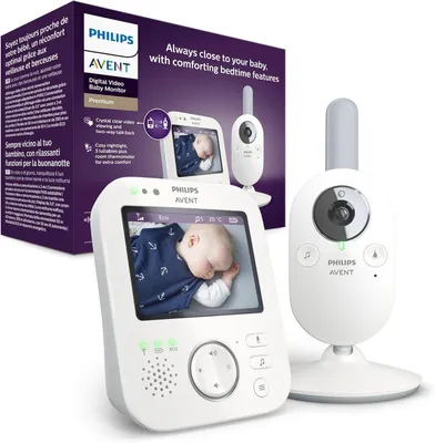 Produktbild von Philips Video-Babyphone Kinderkamera, Baby Kamera, Babyphone, FHSS-Technologie, Eco-Mode, Nachtsicht,300m Reichweite,Strahlungsarm, Audio-Überwachung