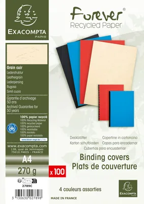 Image de Exacompta 2789C Couverture 100 pièces Evercover 270g cuir gaufré DIN A4