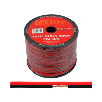 Zdjęcie produktu dla Kabel reproduktorowy 2x0,35 mm KLS0,35 czerwono-czarny