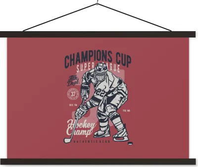 Produktbild von MuchoWow® Textilposter Eishockey-Schlittschuhe - Sport - Vintage 120x80 cm mit schwarzem Rahmen - Wanddeko