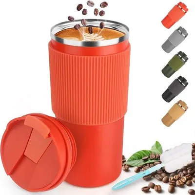 Obrázek produktu pro Termoska na kávu, 450 ml, cestovní hrnek s víčkem, nepropustný hrnek na kávu na cesty, hrnek na kávu a čaj s víčkem.