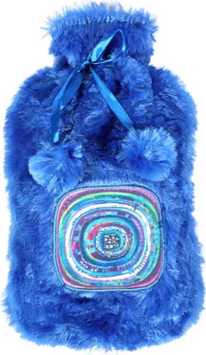 Image de Biggdesign Evil Eye Hot Water Bottle with Soft Plush Cover | Cold & Hot Compress | 68 OZ / 2L Large | Washable Hot Water Bag for Cramps, Neck and Back Pain, Feet and Shoulders | Blue