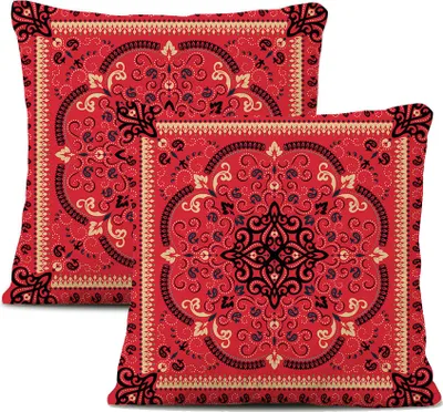 Obrázok produktu pre 2-balenie obliečok na vankúše Plyšové vlákno 45 cm X 45 cm, Dekoračný poťah na vankúš, Mandala, Bohémsky, Boho dekor, Hippie, Retro etno vankúš na gauč, spálňu, obývaciu izbu, farmu