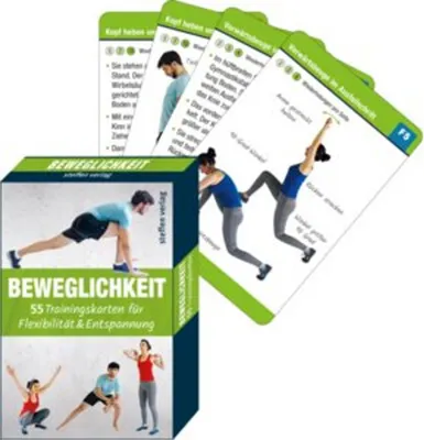 Produktbild von Beweglichkeit: 55 Trainingskarten für Flexibilität & Muskelentspannung (Trainingsreihe von Ronald Thomschke) : 55 Trainingskarten für Flexibilität & E