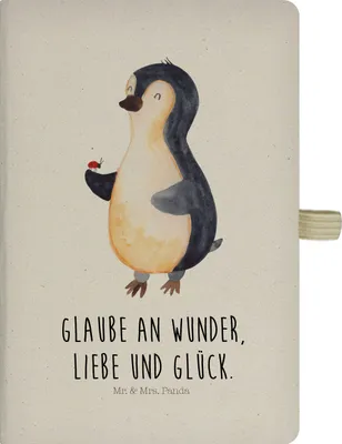Produktbild von Mr. & Mrs. Panda Skizzenbuch Pinguin Marienkäfer - Transparent - Geschenk, Kleine Wunder, Adressbuch, Schreibbuch, Freude, Lebensfreude, Liebe, notizbuch a4, Journal