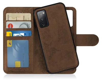 Produktbild von Flip Case für Samsung Galaxy S20 FE abnehmbare Magnet Hülle aus Kunstleder in Braun