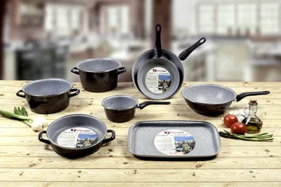 Produktbild von Vitrinor WOK Dolomiti 02108170 Wokpfanne, 28 cm max. Durchmesser, emailliert, Induktionsherd-geeignet, Antihaftbeschichtung
