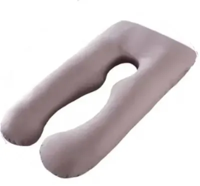 Produktbild von Famanu Schwangerschaftskissen U-förmig - Komfortkissen aus Polyester und Baumwolle - Grau - 70x130cm