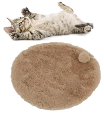 Immagine prodotto di Cuccia per gatti, forma rotonda, diametro 45 cm, colore grigio, lavabile, con fondo antiscivolo e pallina giocattolo
