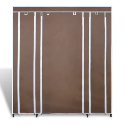 Produktbild von vidaXL Stoffschrank mit Fächern und Stangen 45×150×176 cm Braun
