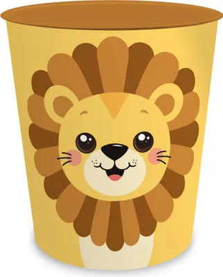 Produktbild von itenga Papierkorb Tiermotiv - LÖWE - Kawaii Design- ca 11 Liter