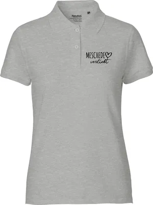Produktbild von Huuraa Damen Polo Shirt Meschede verliebt XS Sport Grey Bio Baumwolle Fairtrade Poloshirt Geschenkidee