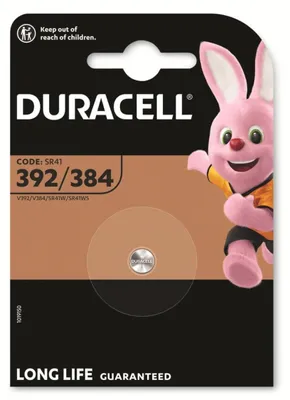 Image de Pile bouton Duracell pour montre, oxyde d'argent, D392/384 SR41, 1,5 V, 45 mAh