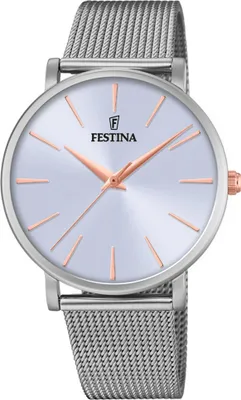 Image de Festina Femmes Montre Ladies Classic F20475/3 Montre-bracelet en acier inoxydable argent UF20475/3
