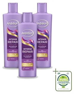 Productafbeelding van 3 x Andrélon Intense Repair Shampoo - 250 ml - Grote verpakking - 3 stuks