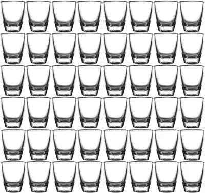 Productafbeelding van Borrelglazen 35 ml, set van 48, eivormig, transparant glas, voor feest