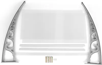 Produktbild von WYCTIN Vordach (100*150cm) transparent Haustürvordach Türvordach Pultbogenvordach