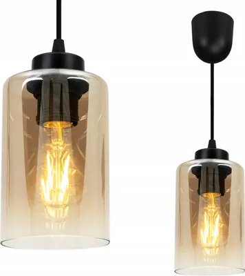 Produktbild von Deckenlampe Hängelampe Kronleuchter Loft elegant honigfarben für Küche und Wohnzimmer
