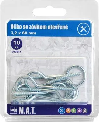 Obrázek produktu pro háček se závitem 60x3,2mm Zn (10ks)