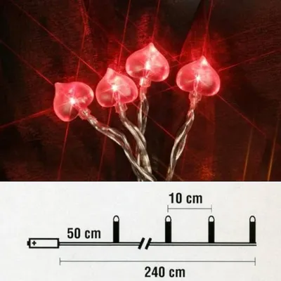 Produktbild von LED Lichterkette 20er Herz rot Batteriebetrieb Best Season 007-45