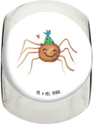Produktbild von Mr. & Mrs. Panda gewürzglas Spinne Agathe Party L 870ml - Weiß - Geschenk, Selbstliebe, Motivation, Wunder, Vorratsbehälter, Kaffeedose, Aufbewahrungsdose, Bonboniere