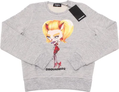 Produktbild von 7015O Graues Sweatshirt für Kinder DSQUARED2 Langarm-T-Shirts aus Baumwolle Kinder
