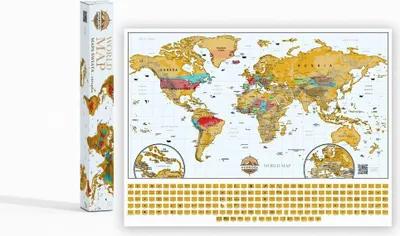 Image de Carte du monde à gratter, 60 x 80 cm