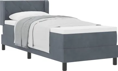 Immagine prodotto di Letto boxspring vidaXL con testiera, grigio scuro, 200 x 80 cm, velluto