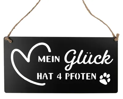 Produktbild von Clayre & Eef Textschild 30x15 cm Schwarz Metall