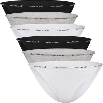 Produktbild von Celodoro Damen Slip (6er Pack) Unterhose mit schmalem Ziergummi und Schriftzug - Classic Mix M