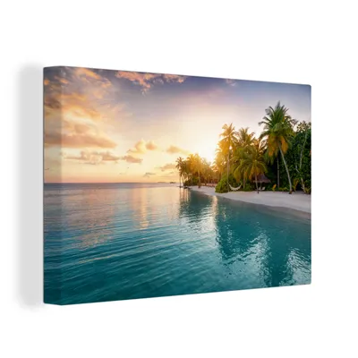 Produktbild von OneMillionCanvasses® - Leinwandbilder - 150x100 cm, Strand - Meer - Insel - Tropisch, Wandbilder Kunstdruck Wanddekoration