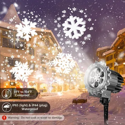 Produktbild von LED Weihnachts-Projektionsleuchte, Schneefall-EfRP-FEkt IP65 šC stimmungsvolle Au?enbeleuchtung fš¹r Garten, Terrasse und Weihnachten