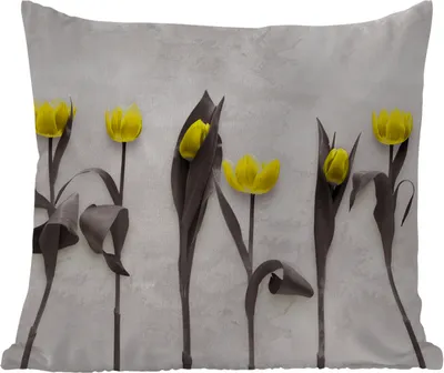 Produktbild von MuchoWow® Outdoor Kissen - Blumen - Tulpen - Marmor - 45x45 cm - Wetterfest - Lounge Kissen - Fotokissen - Dekoratives Kissen