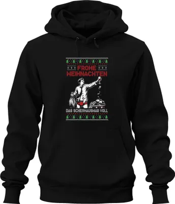 Produktbild von Frohe Weihnachten Sarkasmus - Ugly Christmas Sweater Uni Hoodie Kapuzenpullover, Schwarz, XL