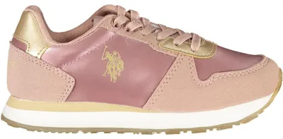 Produktbild von Rosa Kindersportschuhe mit Kontrastdetails und Schnürsenkeln