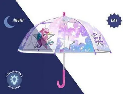 Obrázek produktu pro PERLETTI deštník dětský deštník EINHORN světlý barevný průhledný dětský dívčí deštník