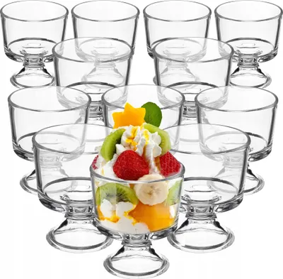 Produktbild von KADAX Eisbecher Glas "Pisa", Eisschalen, Eisgläser, Dessertschalen für Desserts, Eiscremegläser, 280 ml, 12 Stück