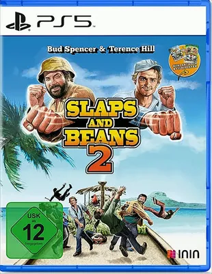 The cover art for the video game 'Slaps and Beans 2' featuring Bud Spencer and Terence Hill.