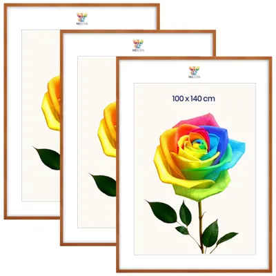 Produktbild von MG Design 3er Set Bilderrahmen Lackiert 100x140 cm - Posterrahmen Echtholz mit Acrylglas, verstärkte Wandaufhängung, hoch/quer