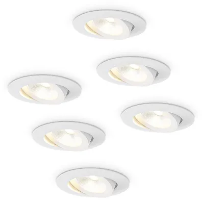 Produktbild von hoftronic LED Einbaustrahler 5W 450lm 2700K Dimmbar Schwenkbar IP65 Weiß