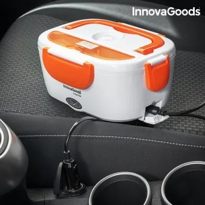 Produktbild von GKA KFZ elektrische Thermo Lunchbox fürs Auto Lunch Box Essenwärmer Isolierbehälter Besteckfach orange