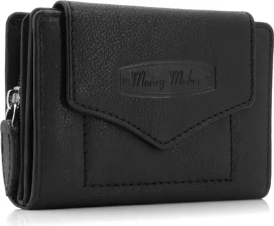 Produktbild von Geldbörse für Damen mit Druckknopf-Überschlag RFID weiches Leder (Schwarz)
