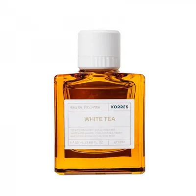 Produktbild von Korres Fragrance White, Weiblich, Eau de Toilette, 50 ml, Bergamotte, Neroli, Mandarine, Jasmin, Pfingstrose, Freesie, Zedernholz, Eichenmoos, Moschus