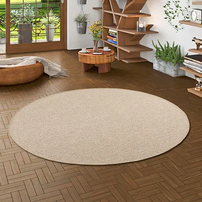 Produktbild von Teppich Bentzon Flachgewebe Braun Rund, Größe:300 cm Rund