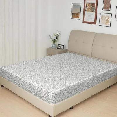 Productafbeelding van Satin Hoeslaken, Zijdezacht Polyester Satijn Weefsel, 36 cm Diepe Zakken met Elastieke Hoekbanden, 150 x 200 x 36 cm, Donkerblauw Bloemen