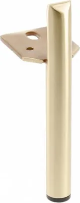 Produktbild von GTV - Ronda Fuß | Runder Querschnitt Ronda Möbelbein aus Stahl | Stahlrohrfüße rund | Tischbein Möbelfuß | Höhe 180 mm | Durchmesser 25 mm | Goldgebürstet