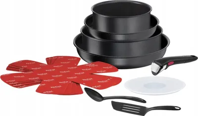 Produktbild von Tefal Ingenio L7629802, Gemischtes Set, Schwarz, Aluminium, Titan, Schwarz, Thermo-Punkt