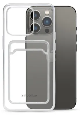 Productafbeelding van Mobilize Gelly Card Hoesje met pasjeshouder voor iPhone 13 Pro - 1 pasje TPU Transparant