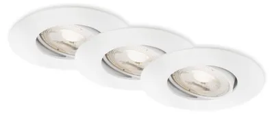 Obrázek produktu pro LED vestavné bodové svítidlo do koupelny, sada 3 ks, IP65, vodotěsné, stmívatelné, otočné, bílé, 9 x 4,2 cm